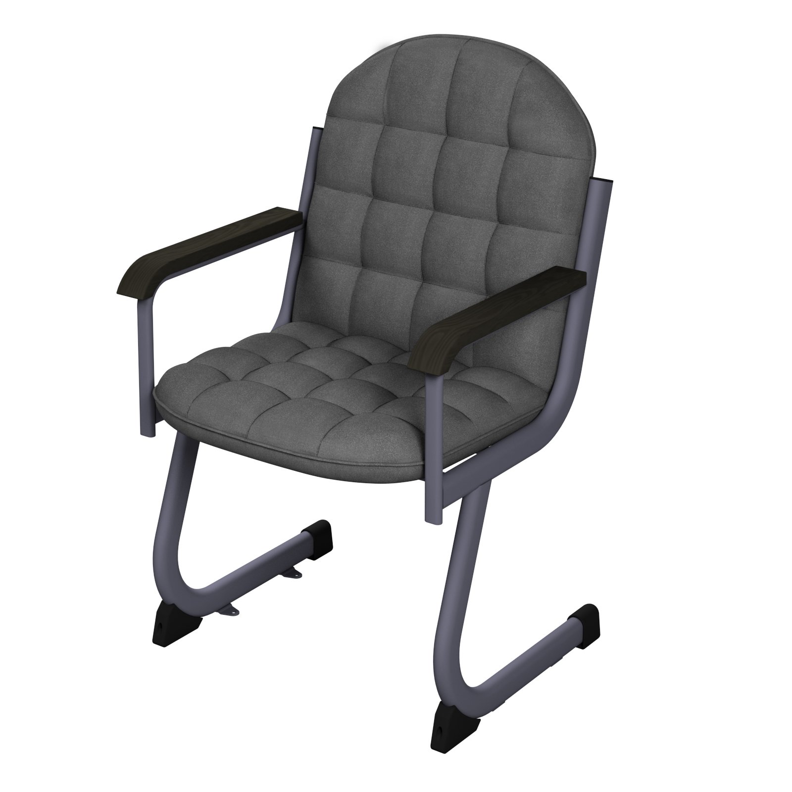 М'яке 1-місне крісло для актового залу, матеріал оббивки - тканина, каркас - плоскоовальна металева труба, АЛМАНТ, 648х646х995 мм, (h=500 мм).